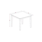 Ensemble de salle à manger 5 pièces en bois massif finition acajou – Dessus carré avec boutons touffetés – 4 places