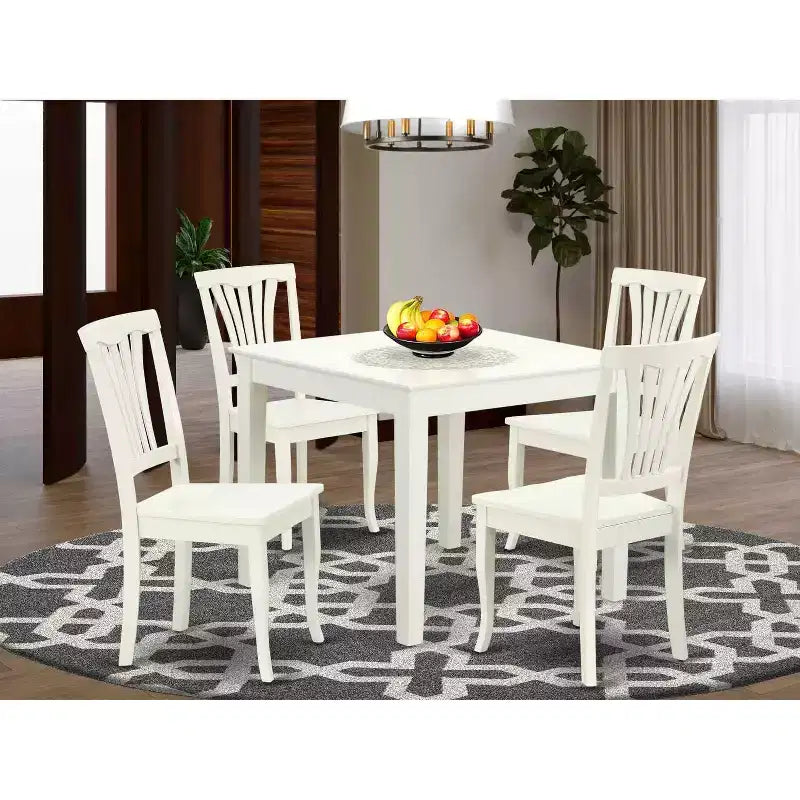 Ensemble repas moderne 5 pièces - Table carrée et 4 chaises - Maison élégante