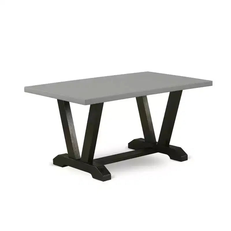 Table de salle à manger 7 pièces rectangulaire en bois massif finition chêne naturel avec 6 chaises
