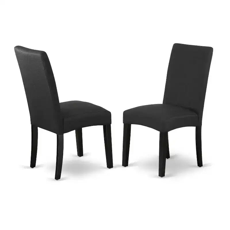 Table à manger rectangulaire 7 pièces avec plateau en bois massif finition chêne naturel et 6 chaises Parson