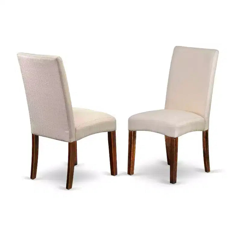 Table à manger 5 pièces en bois massif finition acajou avec 4 chaises et rabat latéral