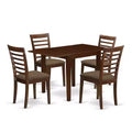 5-Piece Mahogany Finish Solid Wood Top - Dining Room Set - Seats 4