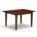 Ensemble de salle à manger rectangulaire - 3 pièces (table et 2 chaises) - Table de 42 pouces avec rallonge papillon - Tissu en lin et pieds en acajou