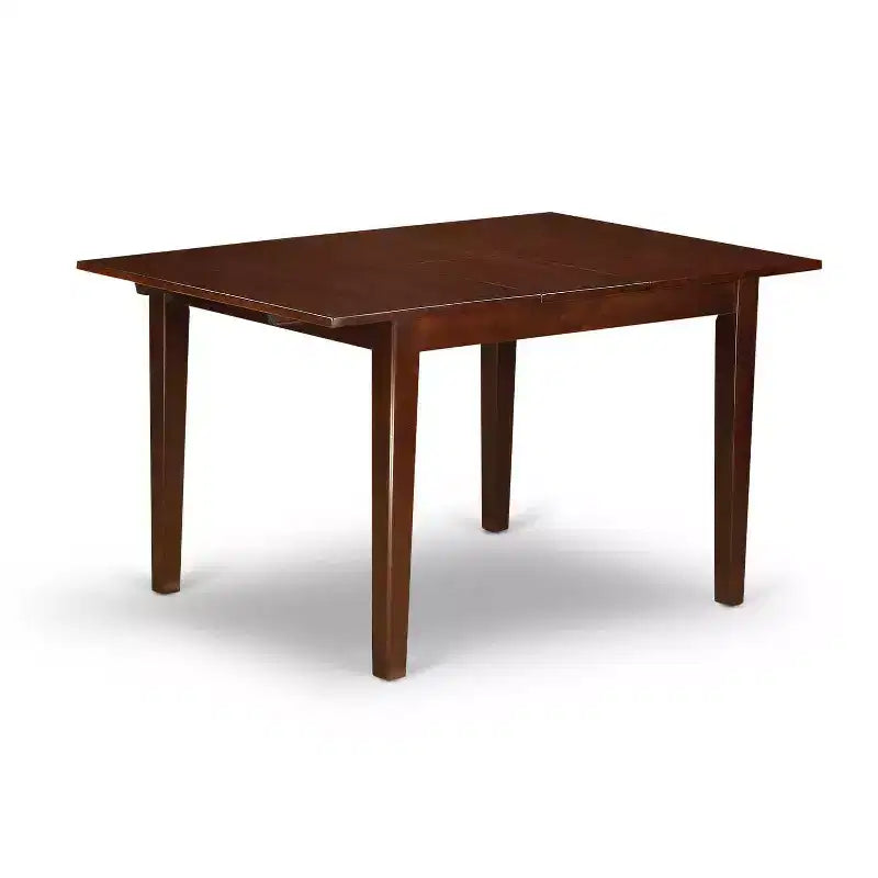 Table de salle à manger rectangulaire 3 pièces en acajou massif avec rallonge papillon