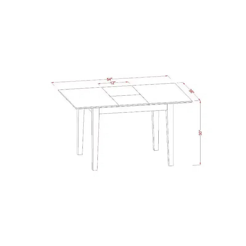 Table de salle à manger rectangulaire 3 pièces en acajou massif avec rallonge papillon