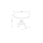 Table à manger ronde 5 pièces en bois massif finition acajou avec 4 chaises Parson