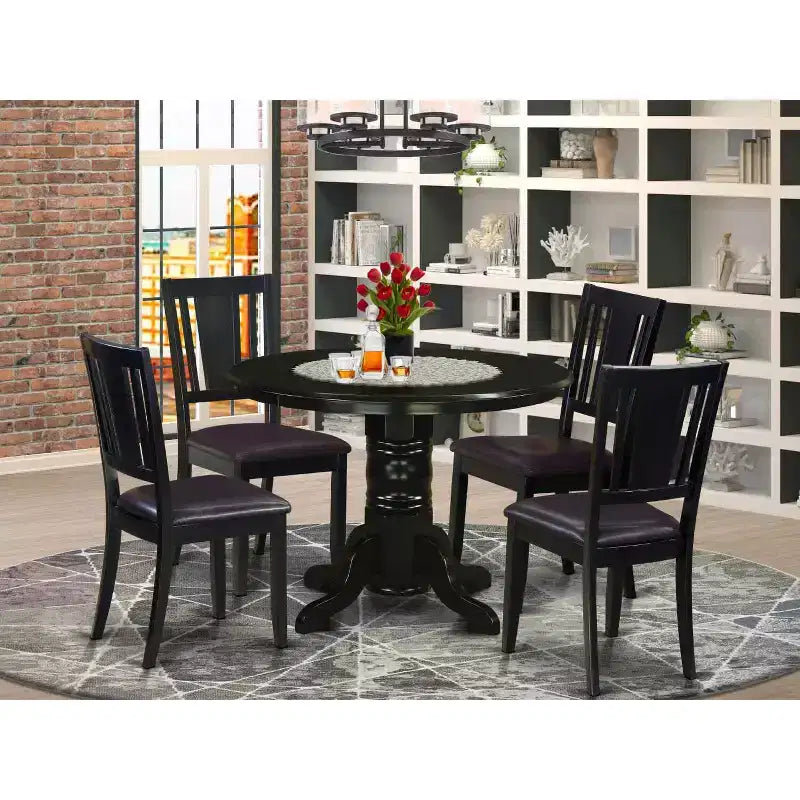 Table de salle à manger avec chaises - Table de cuisine et 4 chaises - Style moderne