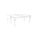 Table à manger 5 pièces en bois massif finition cerisier et laiteuse avec 4 chaises Parsons et rallonge papillon