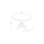 Table de salle à manger à plateau en bois massif finition acajou 3 pièces avec 2 chaises