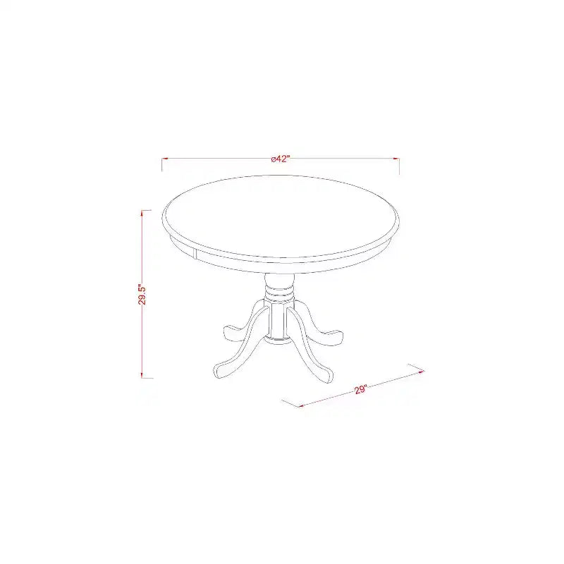 Table de salle à manger à plateau en bois massif finition acajou 3 pièces avec 2 chaises