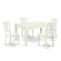 Medieval Dining Set 5Pc Rectangular Table & Chairs - 42/60 Inch Table with Leaf