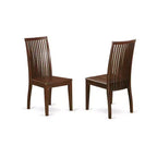 Ensemble de salle à manger 6 pièces avec table rectangulaire plateau en bois massif finition acajou, 1 banc et 4 chaises