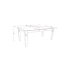Table de salle à manger rectangulaire 7 pièces en bois massif finition noire avec 6 chaises