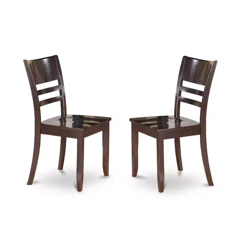 Table à manger 6 pièces avec plateau en bois massif et fini cappuccino avec 1 banc et 4 chaises