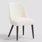 Chaise de salle à manger moderne en peau de mouton naturelle : sans accoudoirs, cadre en frêne, rembourrée, capacité de 113 kg