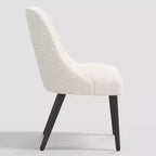 Chaise de salle à manger moderne en peau de mouton naturelle : sans accoudoirs, cadre en frêne, rembourrée, capacité de 113 kg