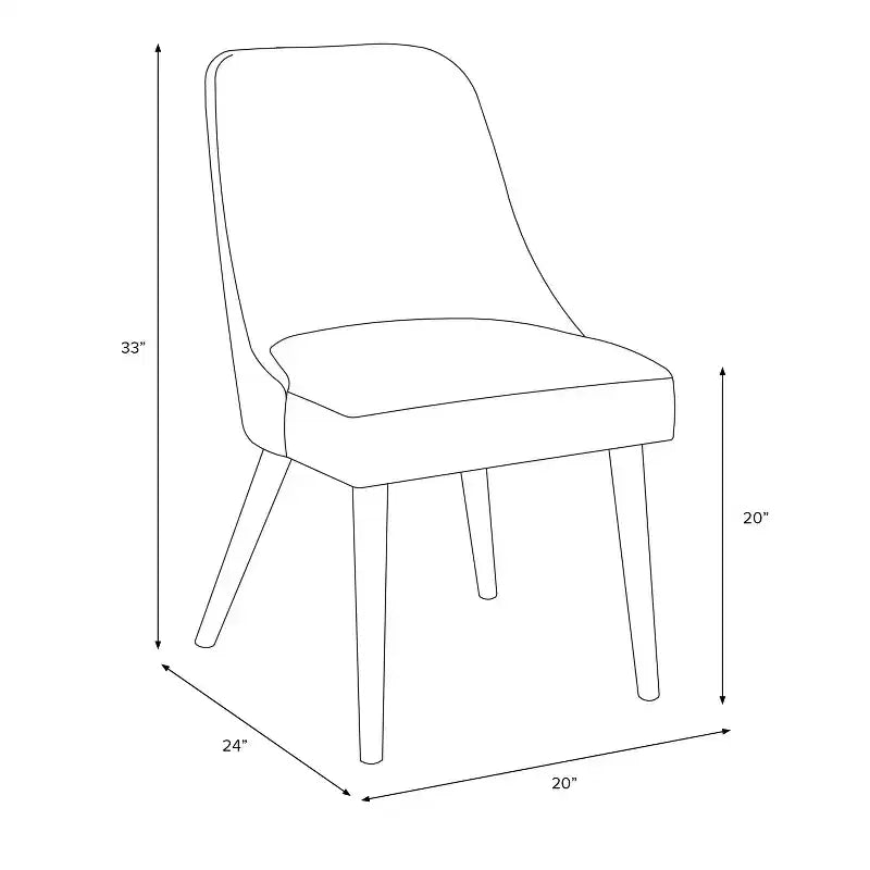 Chaise de salle à manger rembourrée blanche : Moderne du milieu du siècle, Tissu bouclé, Pieds fuselés