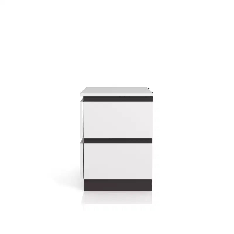 Lit moderne 3 pièces grand lit/grand lit avec 2 tables de chevet blanc/gris métallisé : contemporain