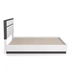 Lit moderne 3 pièces grand lit/grand lit avec 2 tables de chevet blanc/gris métallisé : contemporain