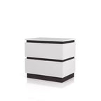 Lit moderne 3 pièces grand lit/grand lit avec 2 tables de chevet blanc/gris métallisé : contemporain