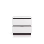 Lit moderne 3 pièces grand lit/grand lit avec 2 tables de chevet blanc/gris métallisé : contemporain
