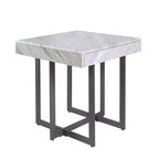 Rohde Contemporary 1 Drawer End Table Gray/Gum Metal - miBasics