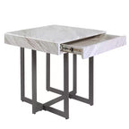 Table d'appoint contemporaine 1 tiroir Gris/Métal gomme