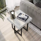Table d'appoint contemporaine 1 tiroir Gris/Métal gomme