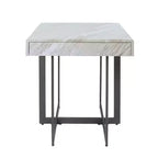 Table d'appoint contemporaine 1 tiroir Gris/Métal gomme