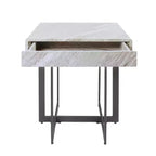 Table d'appoint contemporaine 1 tiroir Gris/Métal gomme