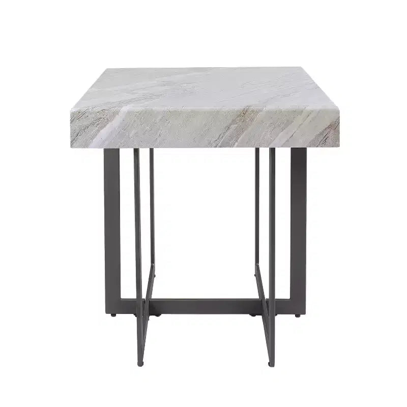 Table d'appoint contemporaine 1 tiroir Gris/Métal gomme