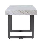 Table d'appoint contemporaine 1 tiroir Gris/Métal gomme