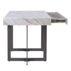 Table d'appoint contemporaine 1 tiroir Gris/Métal gomme