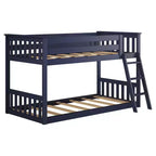 Lit superposé enfant double, lit superposé bas en bois massif avec échelle pour petite pièce