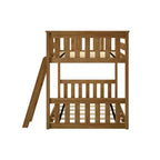 Lit superposé enfant double, lit superposé bas en bois massif avec échelle pour petite pièce