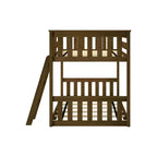 Lit superposé enfant double, lit superposé bas en bois massif avec échelle pour petite pièce