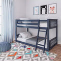 Lit superposé enfant double, lit superposé bas en bois massif avec échelle pour petite pièce