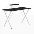 Emma and Oliver Gaming Desk with Cup Holder, Headphone Hook, and Monitor/Smartphone Stand