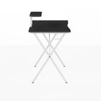 Bureau Gamer avec Porte-Gobelet, Crochet pour Casque et Support pour Moniteur/Smartphone