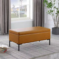 Large Storage Bench with Metal Legs - HomePop