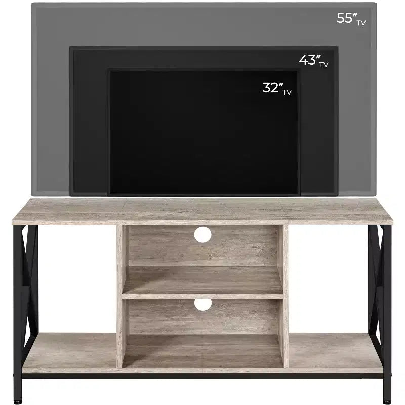 Meuble TV 47 pouces Meuble console TV de 47 pouces de large, gris