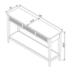 Console tressée avec tiroirs