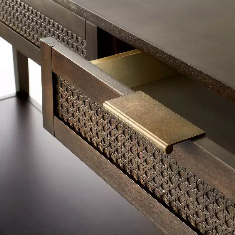 Console tressée avec tiroirs