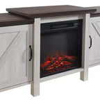 Meuble TV console de cheminée électrique autoportant en bois de 160 cm, gris
